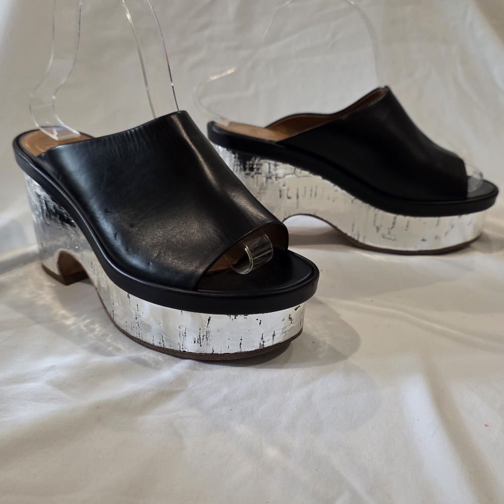 CHLOE Oli Leather Slides Platform Sandals 38/7.5